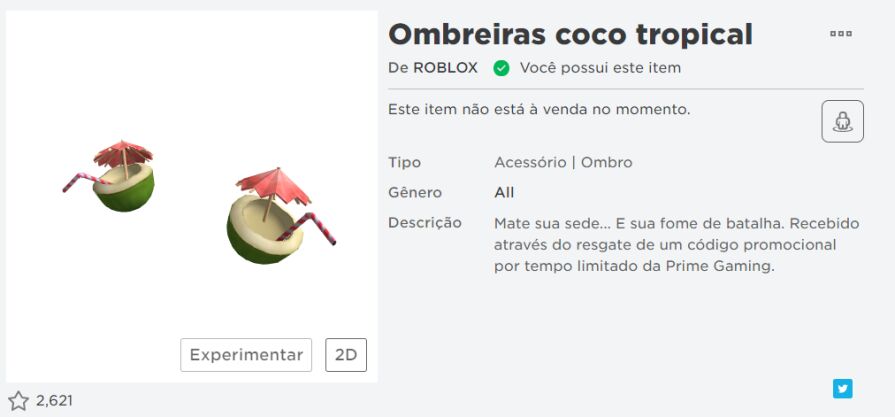 Prime Roblox Ombreiras De Coco Tropical Gratis Prime Gaming Pelando - da roblox collection by roblox da gamer on amazon music amazon com